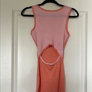 Pink and Coral Sleeveless Knit Dress